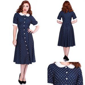 Timeless London Raina Navy & White Dress